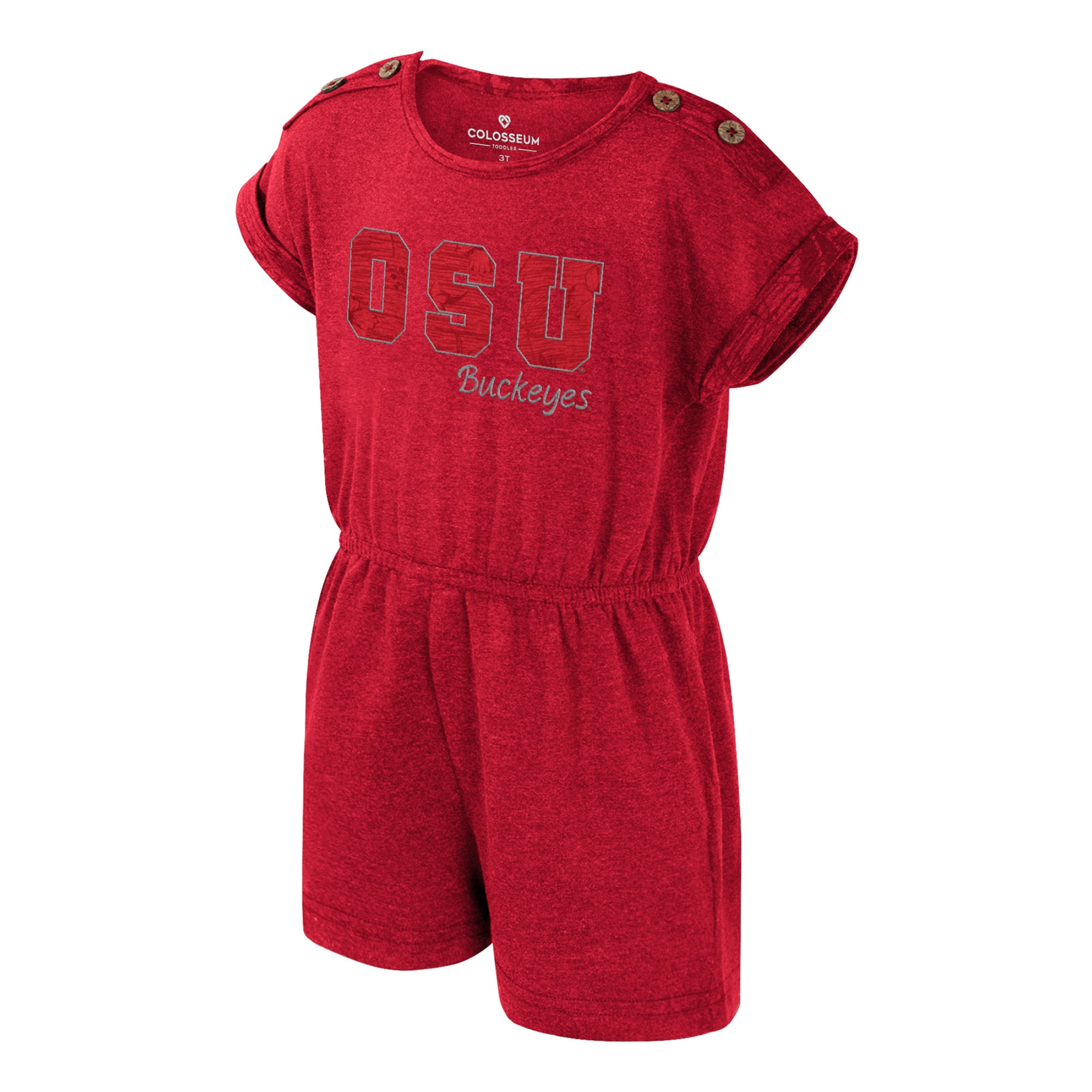 Girls Toddler Colosseum Scarlet Ohio State Buckeyes Cinder Romper