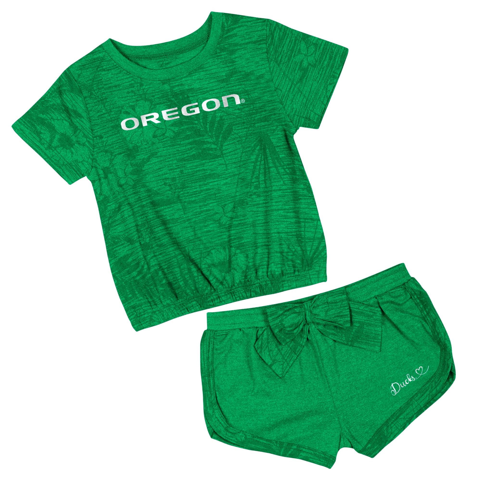 Toddler Colosseum Green Oregon Ducks Fern T-Shirt and Shorts Set