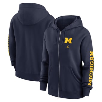 Women's Jordan Brand Navy Michigan Wolverines Phoenix Full-Zip Hoodie