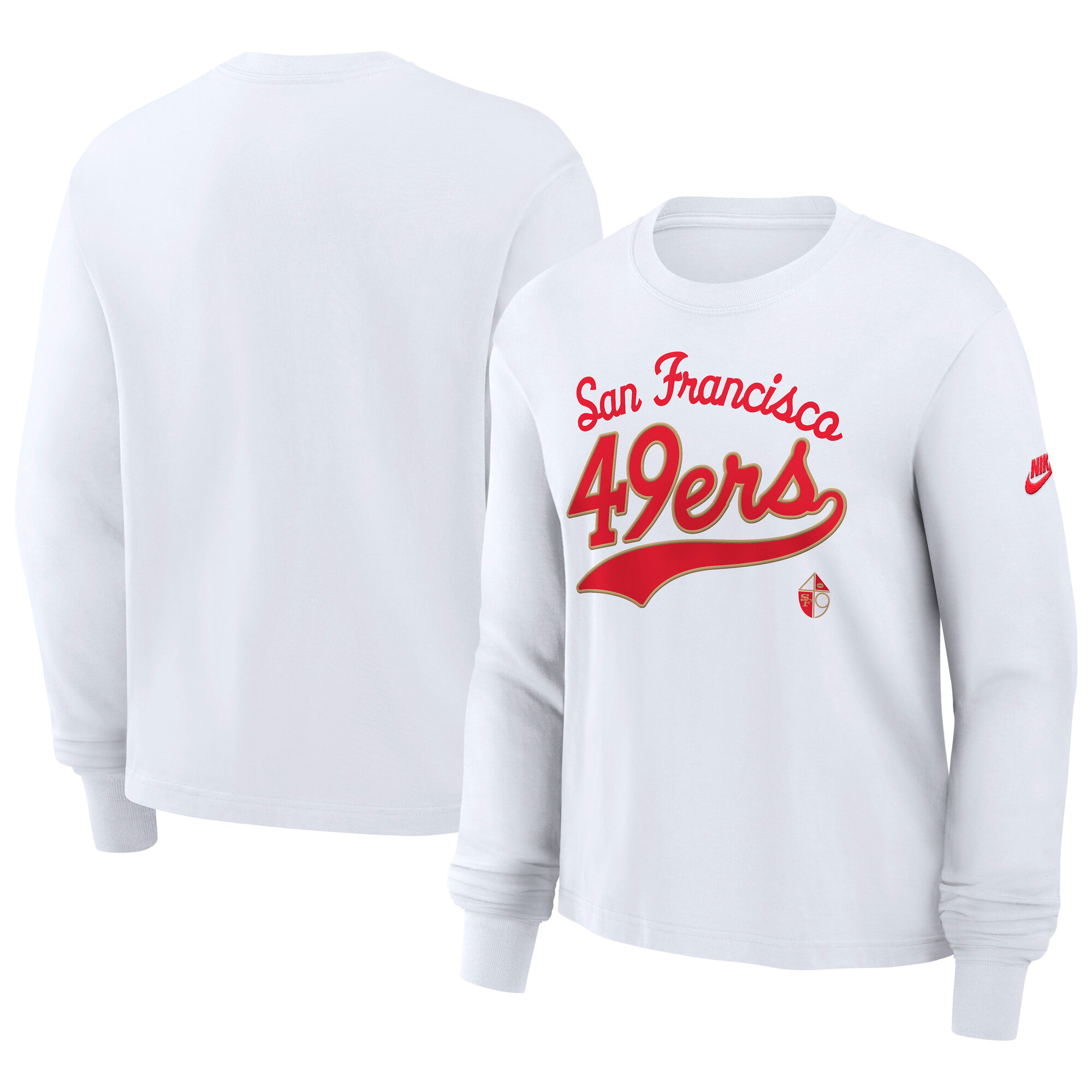 Women's Nike White San Francisco 49ers Essential Long Sleeve Boxy T-Shirt