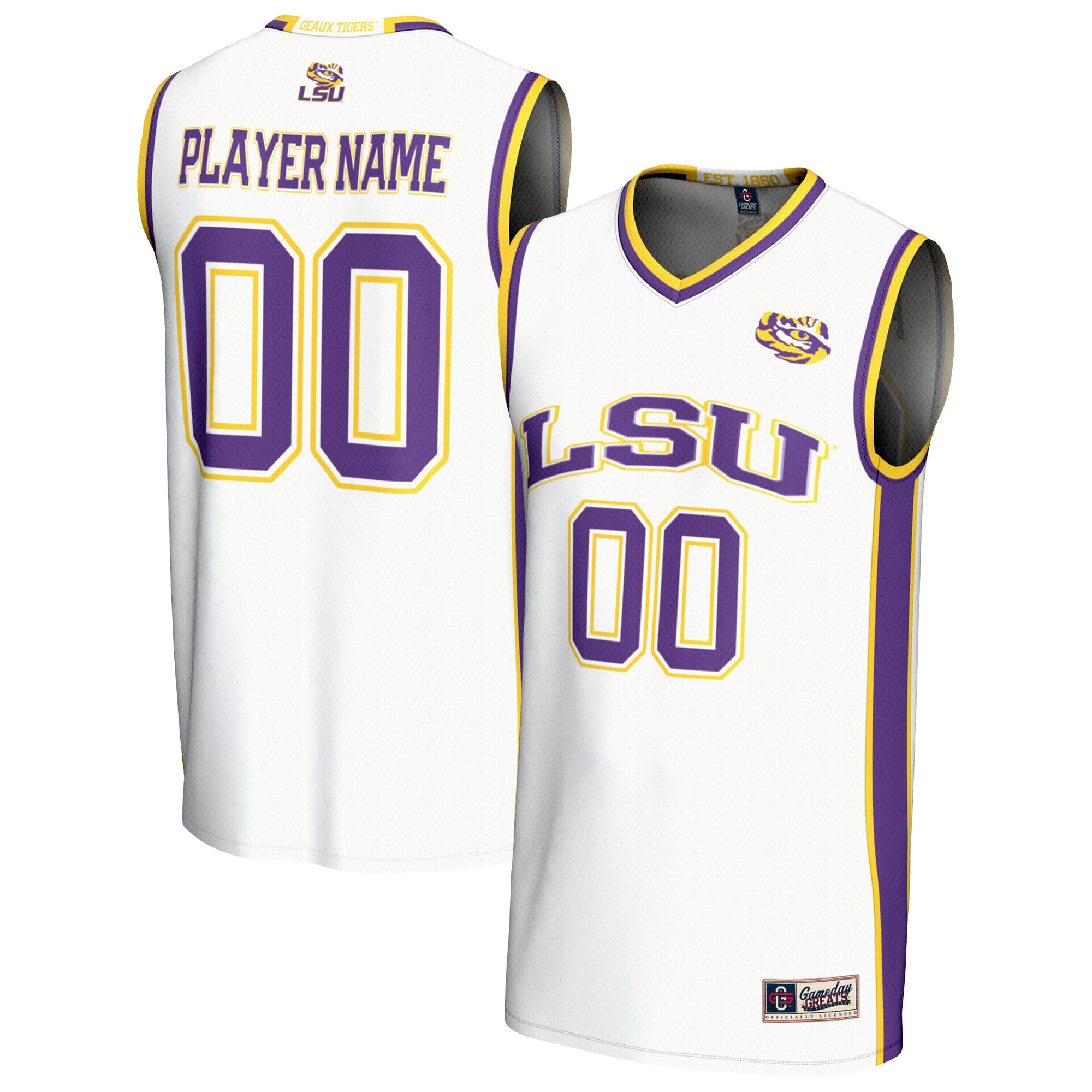 Unisex GameDay Greats White LSU Tigers NIL Pick-A-Player Lightweight Collegiate Women's Basketball Fashion Jersey