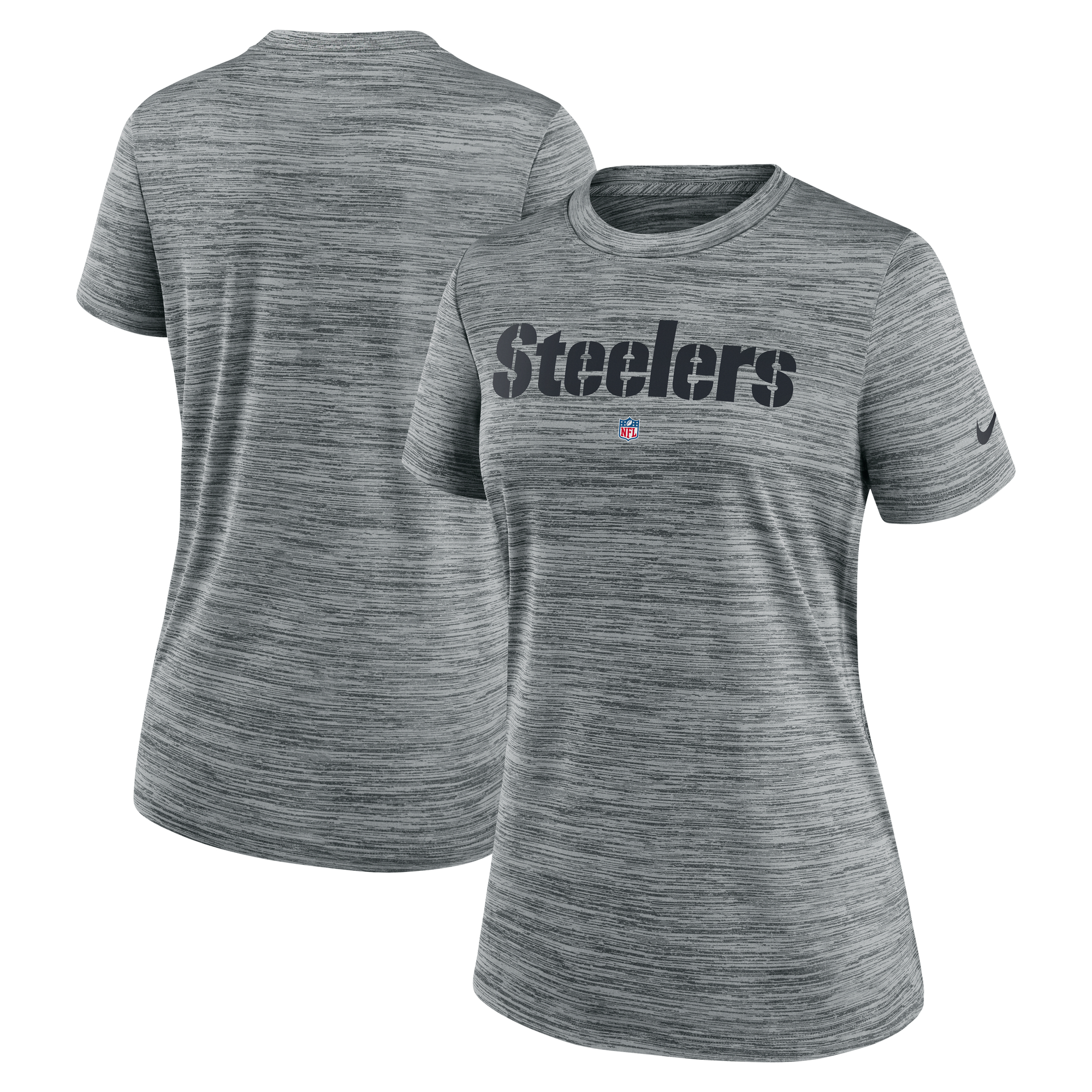 Women's Nike  Heather Gray Pittsburgh Steelers Velocity Performance T-Shirt