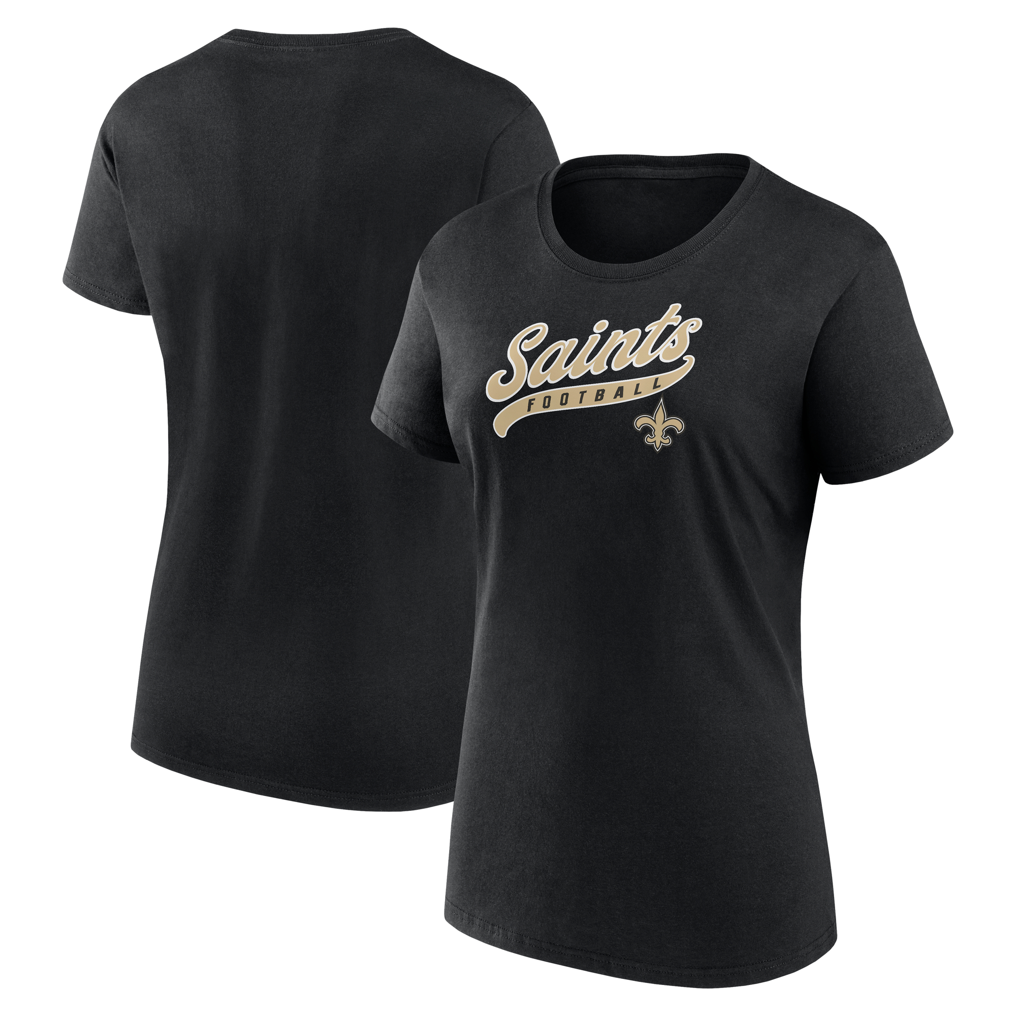 Women's Fanatics Black New Orleans Saints Start to Finish T-Shirt