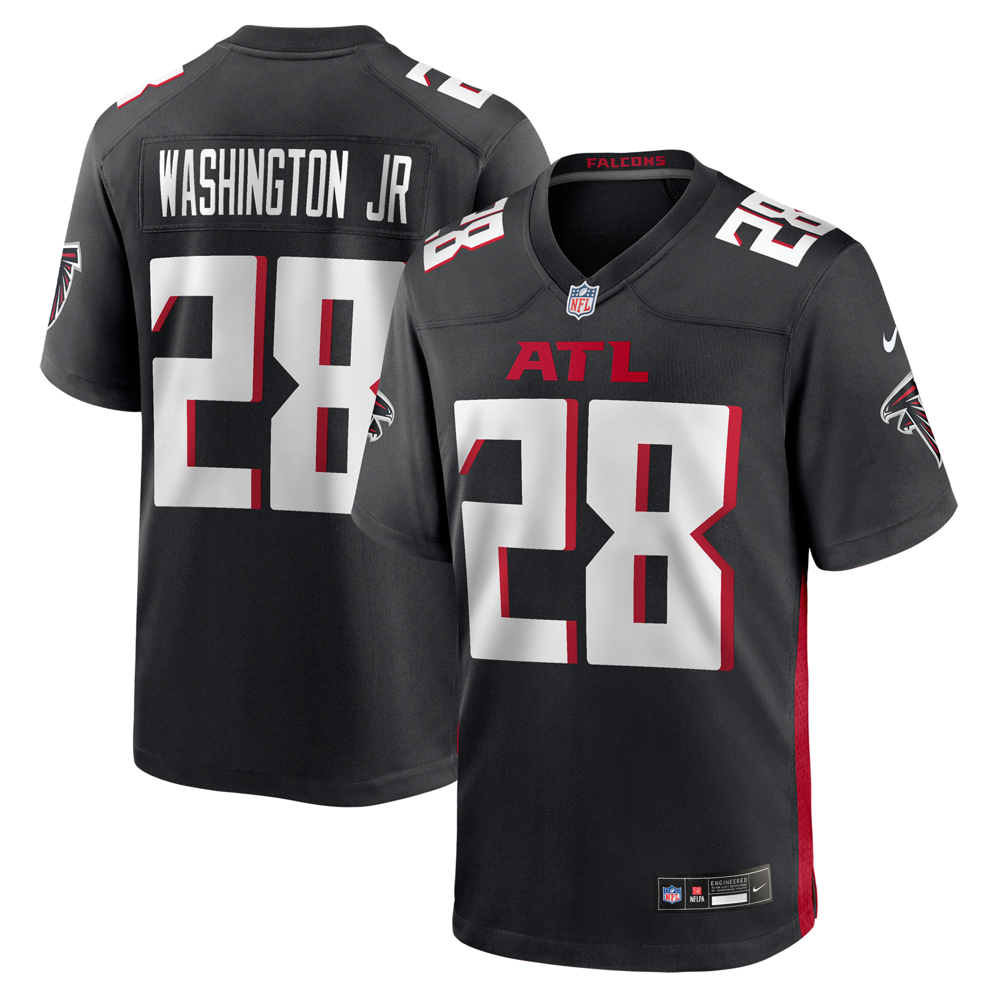 Men's Nike Carlos Washington Jr. Black Atlanta Falcons Team Game Jersey