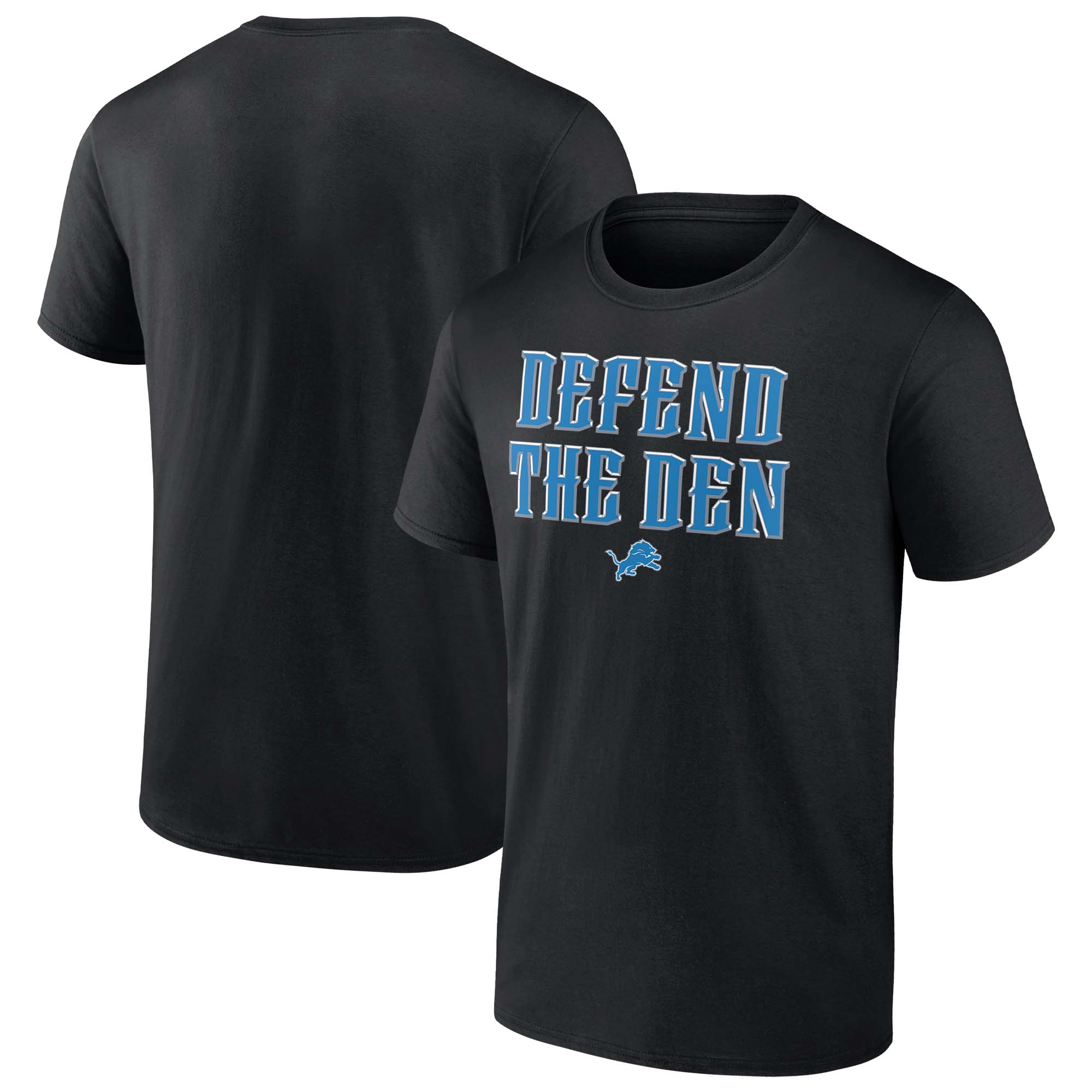 Men's Fanatics Black Detroit Lions Defend the Den T-Shirt