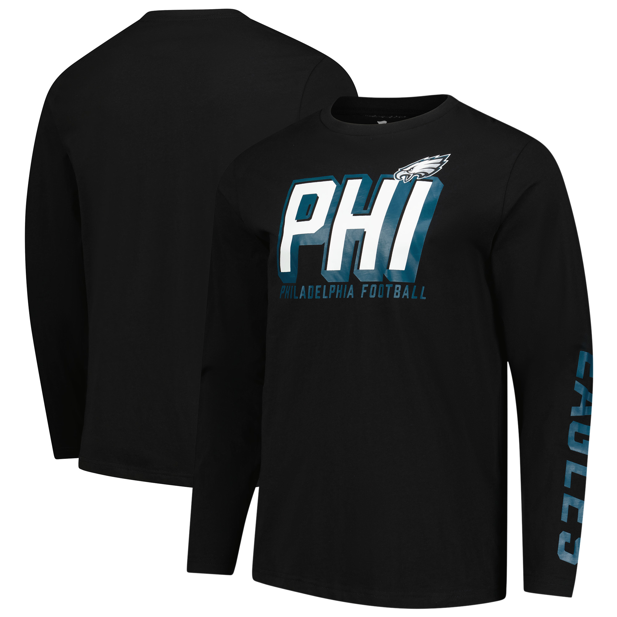 Men's Fanatics  Black Philadelphia Eagles Long Sleeve T-Shirt