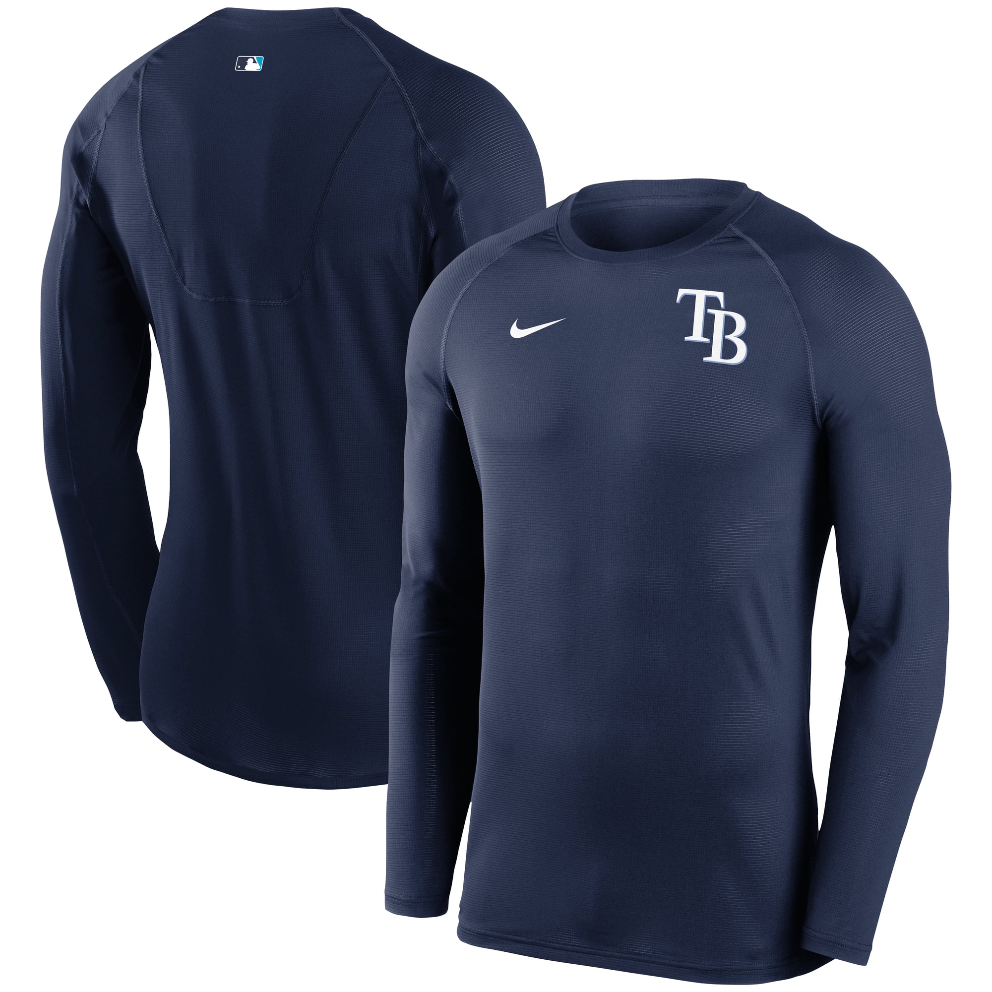 Men's Nike  Navy Tampa Bay Rays Base Layer Raglan Long Sleeve Performance T-Shirt