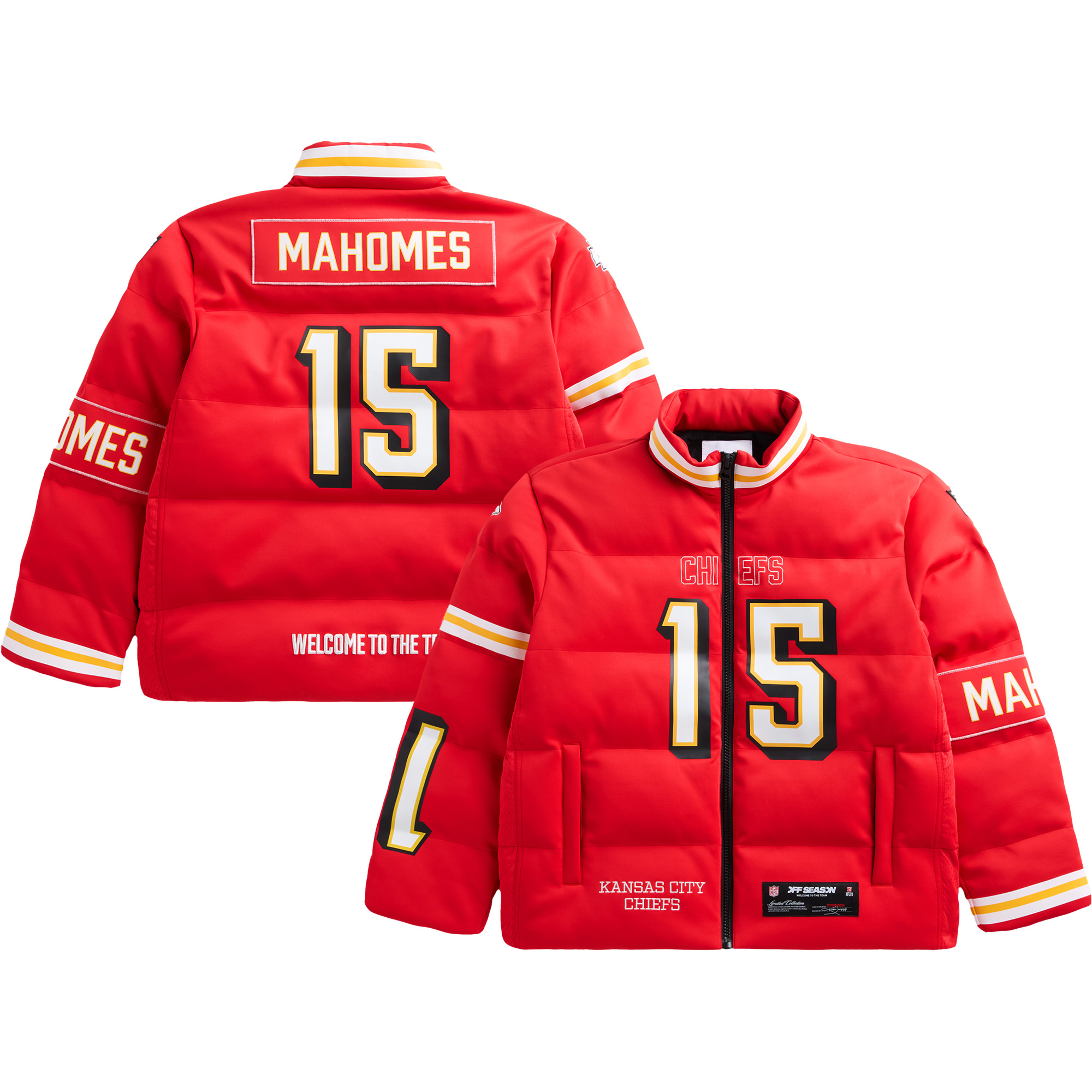 Unisex Patrick Mahomes Red Kansas City Chiefs Off Season x NFL Player Puffer Jacket