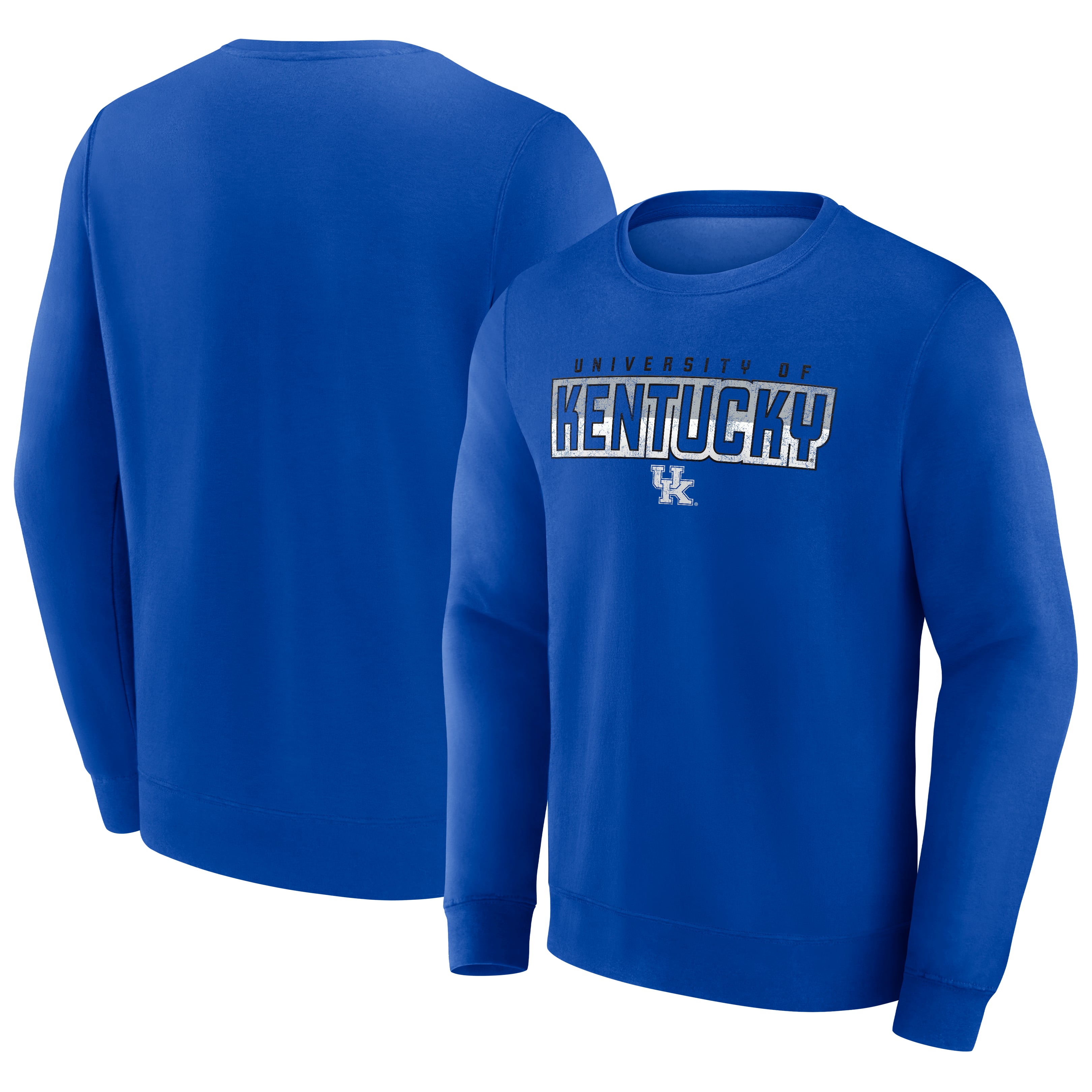 Men's Royal Kentucky Wildcats Split Knockout Fleece Pullover Hoodie