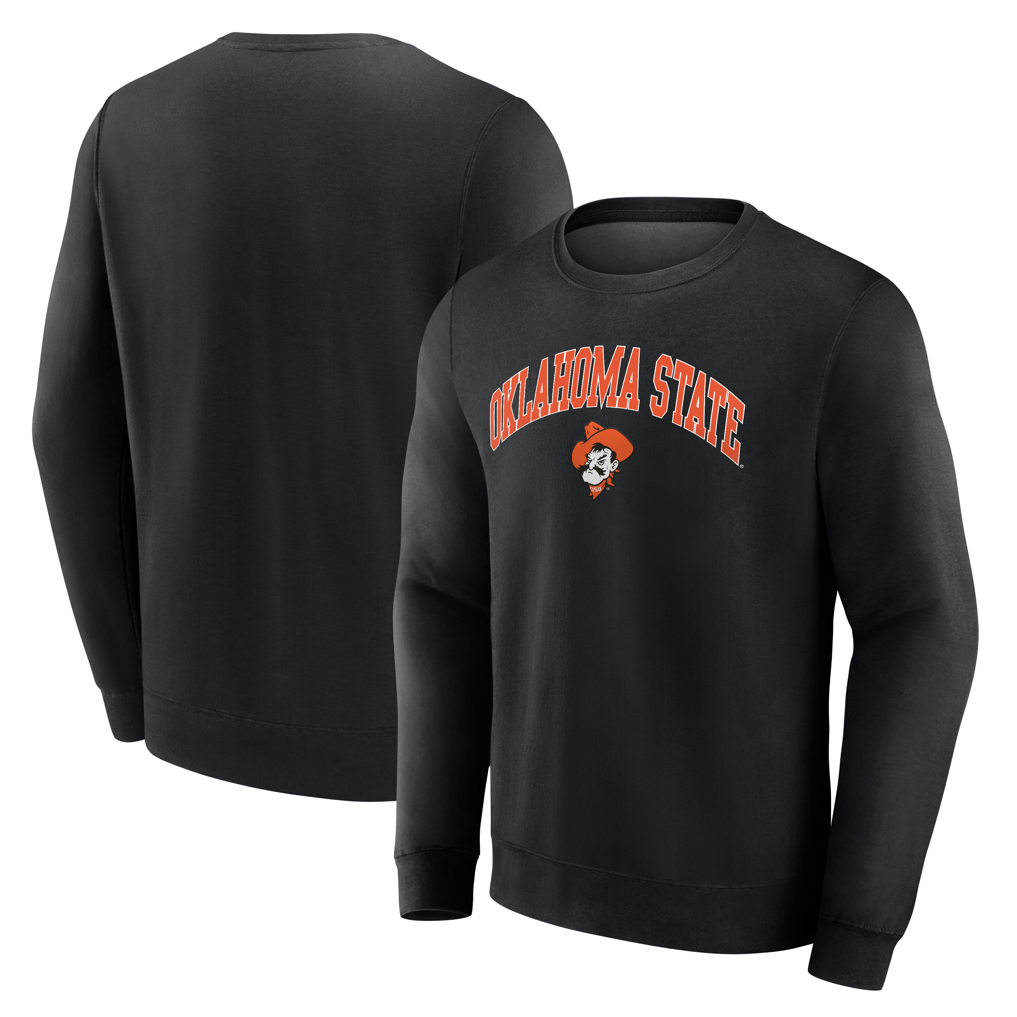 Men's Black Oklahoma State Cowboys Arch Fleece Pullover Sweatshirt