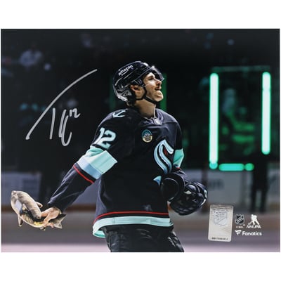 Tye Kartye Seattle Kraken Autographed 8" x 10" Postgame Celebration Photograph
