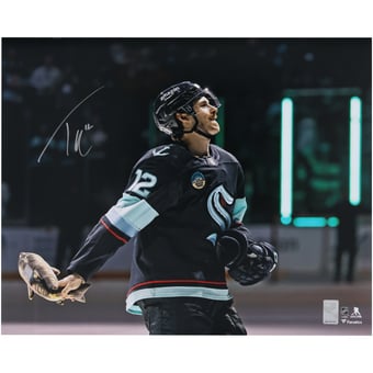 Tye Kartye Seattle Kraken Autographed 16" x 20" Postgame Celebration Photograph