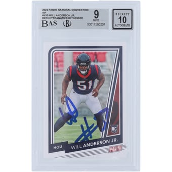 Will Anderson Jr. Houston Texans Autographed 2023 Panini National Convention VIP #N10 Beckett Fanatics Witnessed Authenticated 9/10 Rookie Card