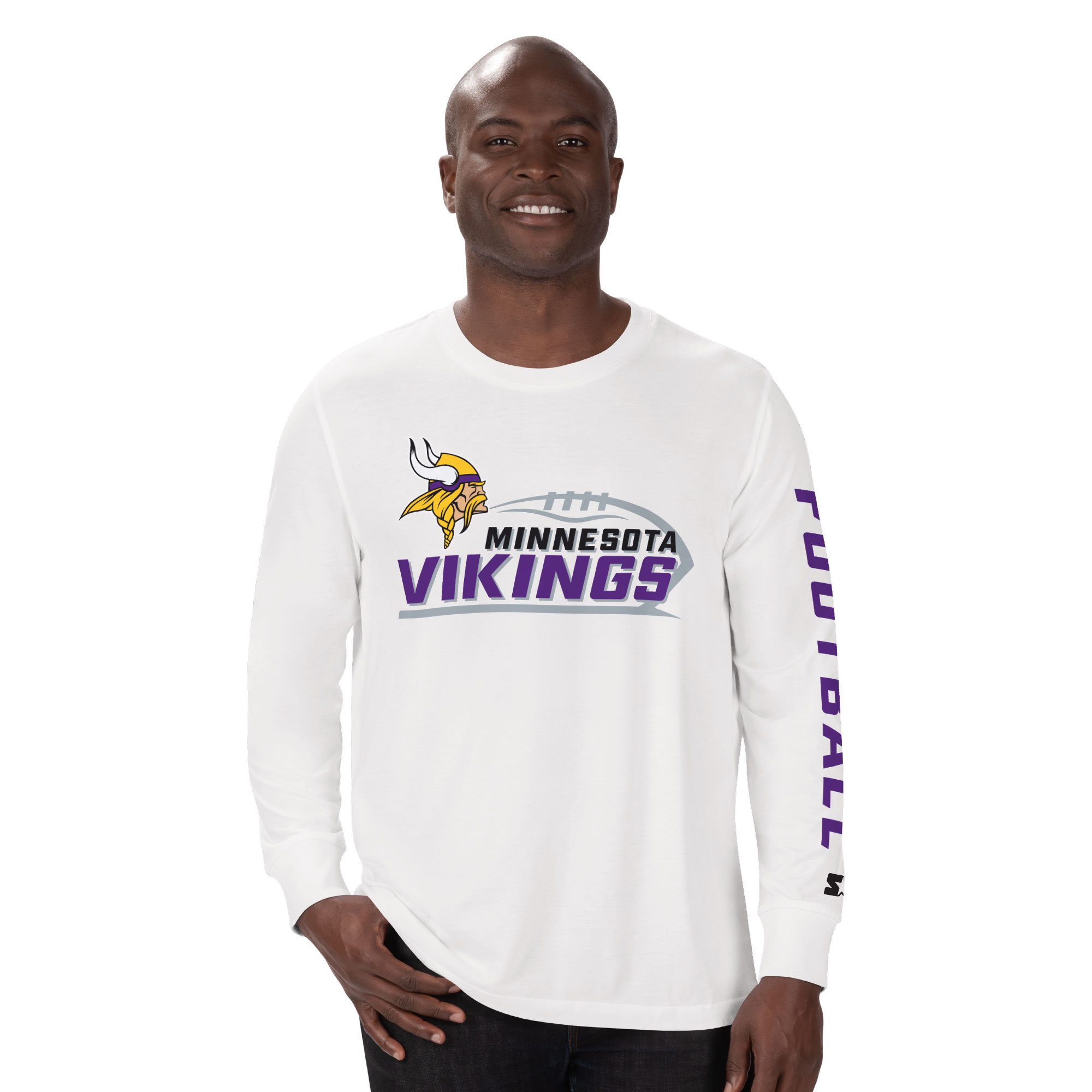 Men's Starter White Minnesota Vikings Half Time Long Sleeve T-Shirt