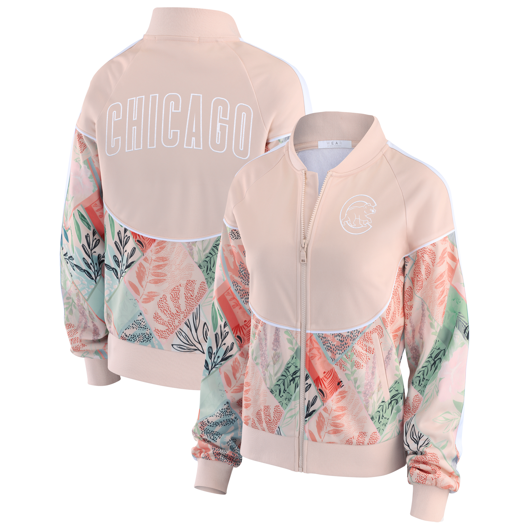 Women’s WEAR by Erin Andrews Sand Chicago Cubs Raglan Full-Zip Track Jacket Women’s WEAR by Erin Andrews Sand Chicago Cubs Raglan Full-Zip Track Jacket