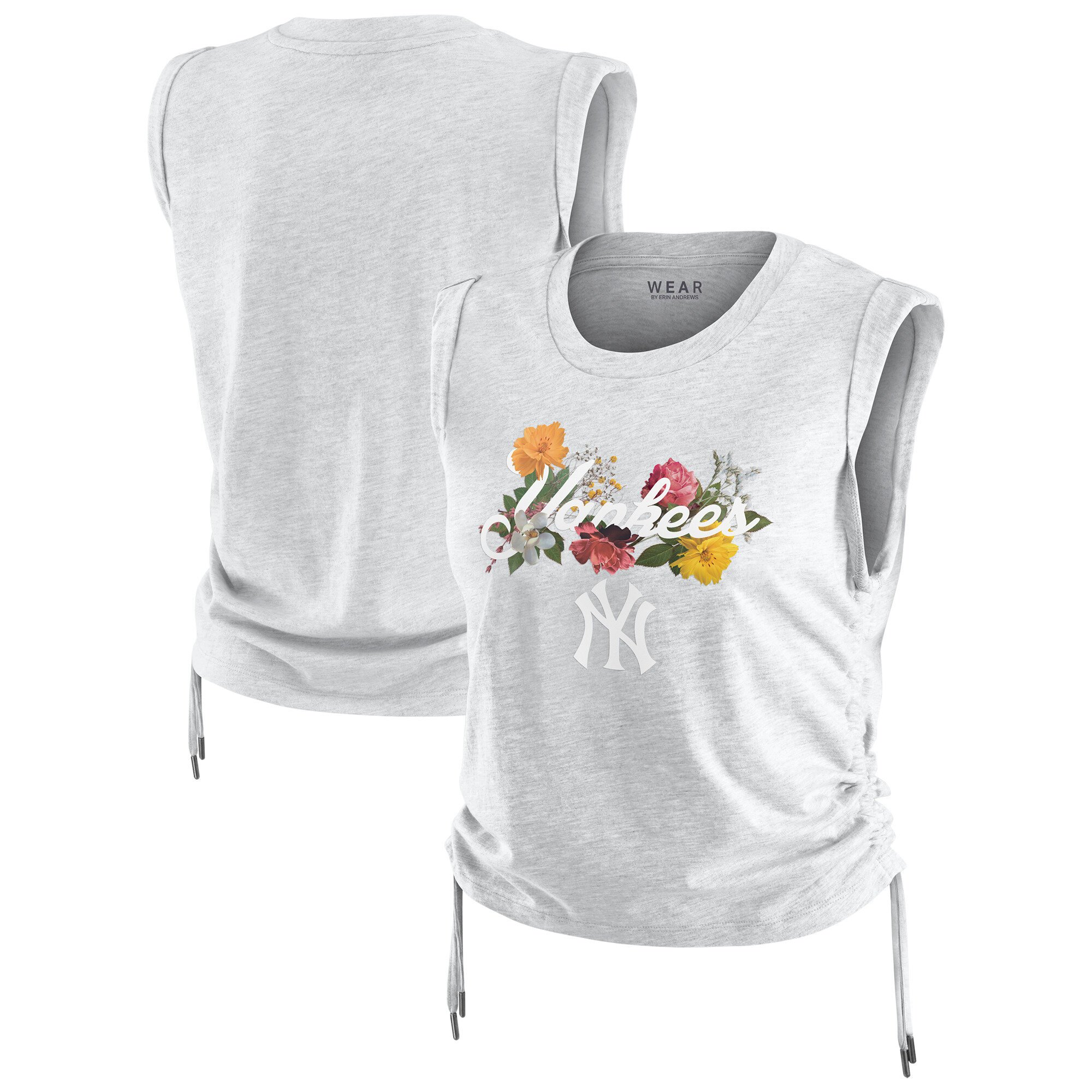 Women's WEAR by Erin Andrews  Heather Gray New York Yankees Cinched Tank Top