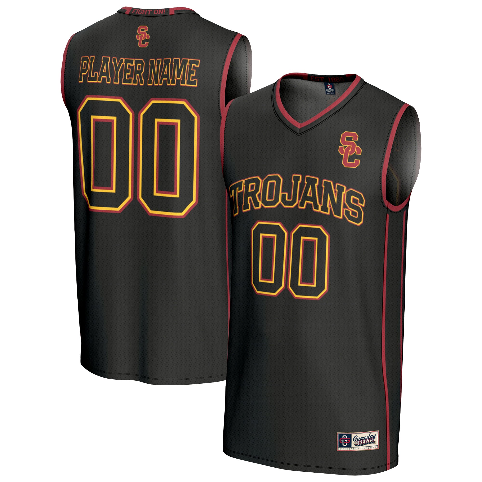 Unisex GameDay Greats  Black USC Trojans Lightweight Collegiate Men's Basketball NIL Pick-A-Player Fashion Jersey