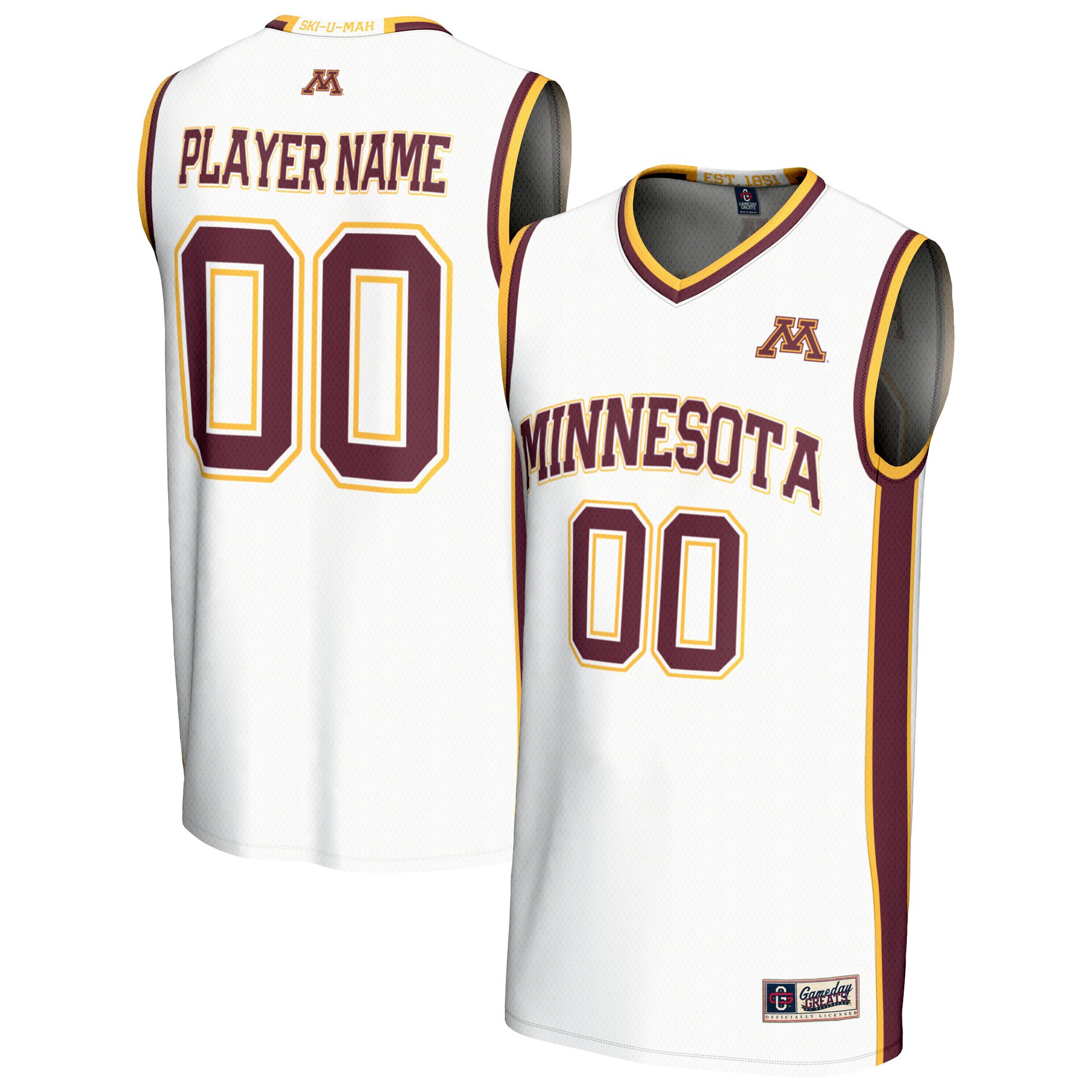 Youth GameDay Greats  White Minnesota Golden Gophers Lightweight Collegiate Men's Basketball NIL Pick-A-Player Fashion Jersey