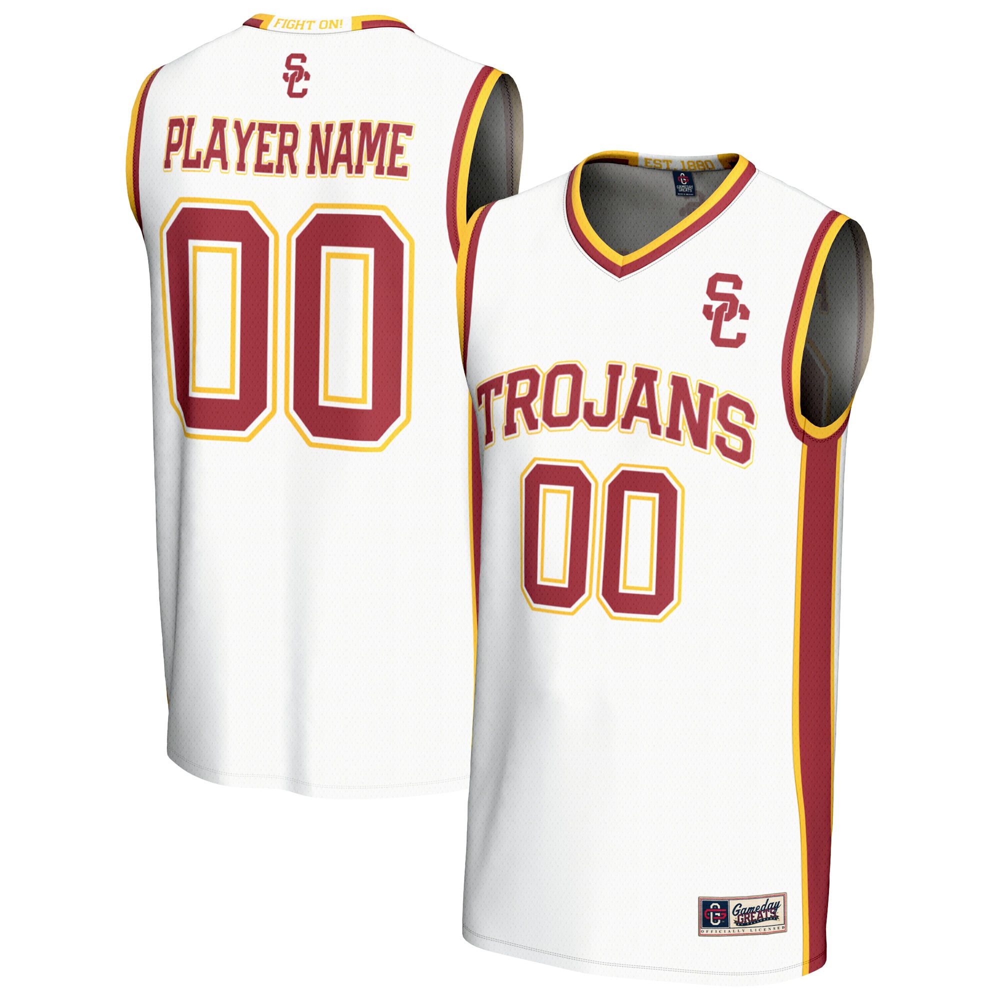 Youth GameDay Greats  White USC Trojans Lightweight Collegiate Women's Basketball NIL Pick-A-Player Fashion Jersey
