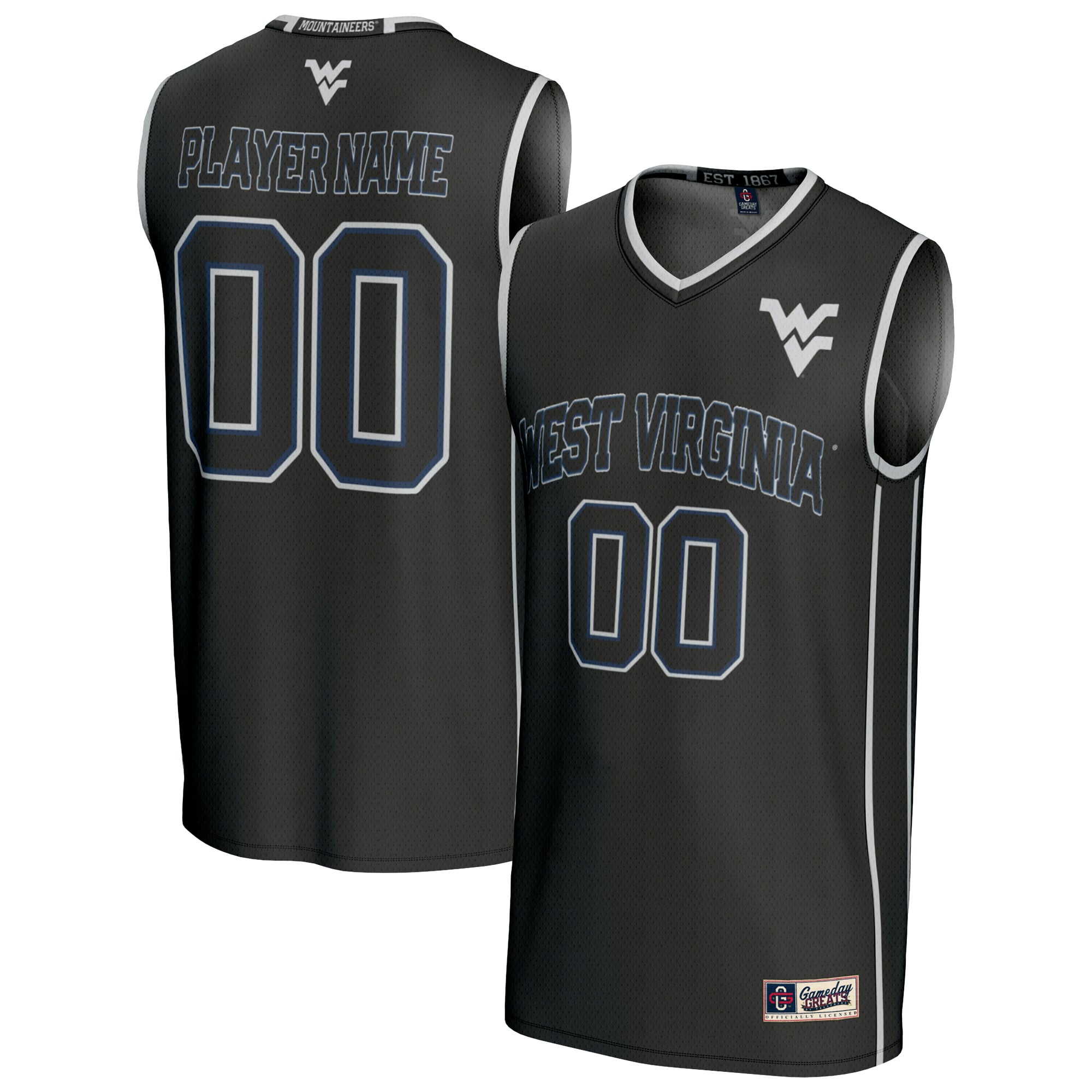 Youth GameDay Greats  Black West Virginia Mountaineers Youth Lightweight Collegiate Women's Basketball NIL Fashion Jersey
