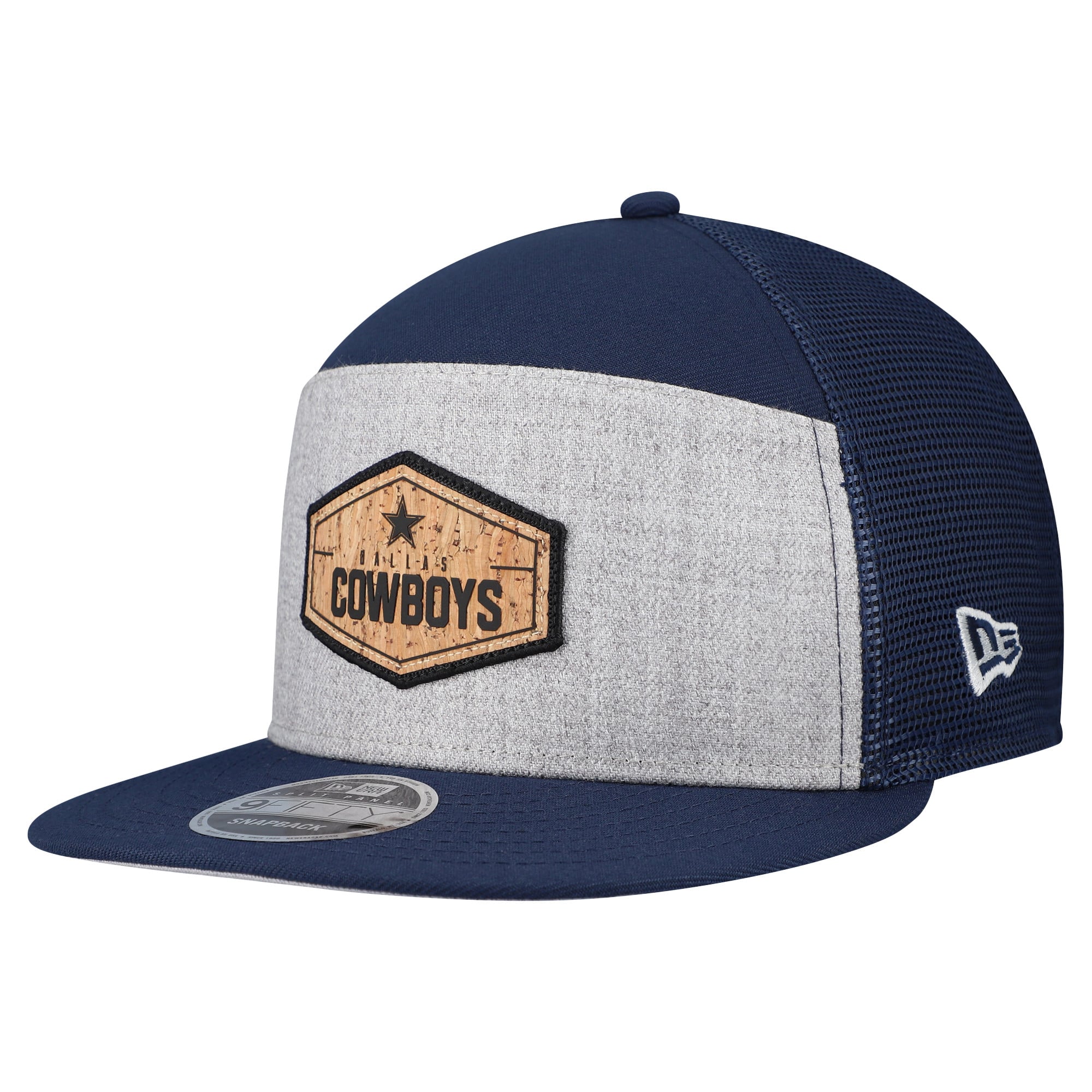 Men’s New Era Gray/Navy Dallas Cowboys Cork Split Panel 9FIFTY Trucker Snapback Hat Men’s New Era Gray/Navy Dallas Cowboys Cork Split Panel 9FIFTY Trucker Snapback Hat