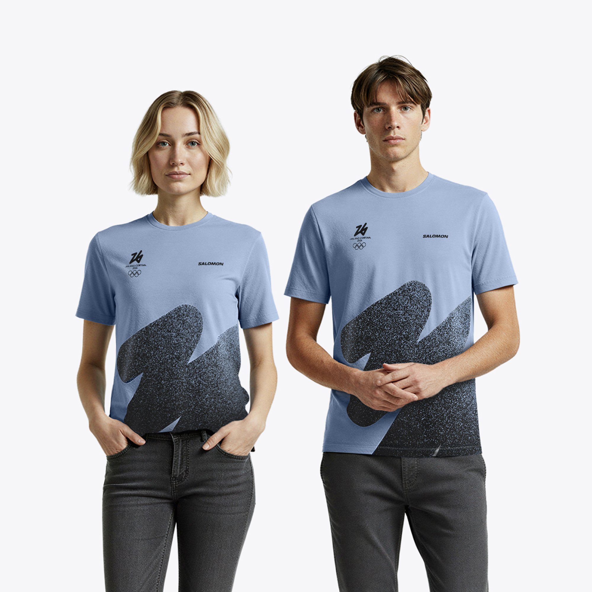 Milano Cortina 2026 Olympics Salomon Logo Graphic T-Shirt - Unisex - Blu navy