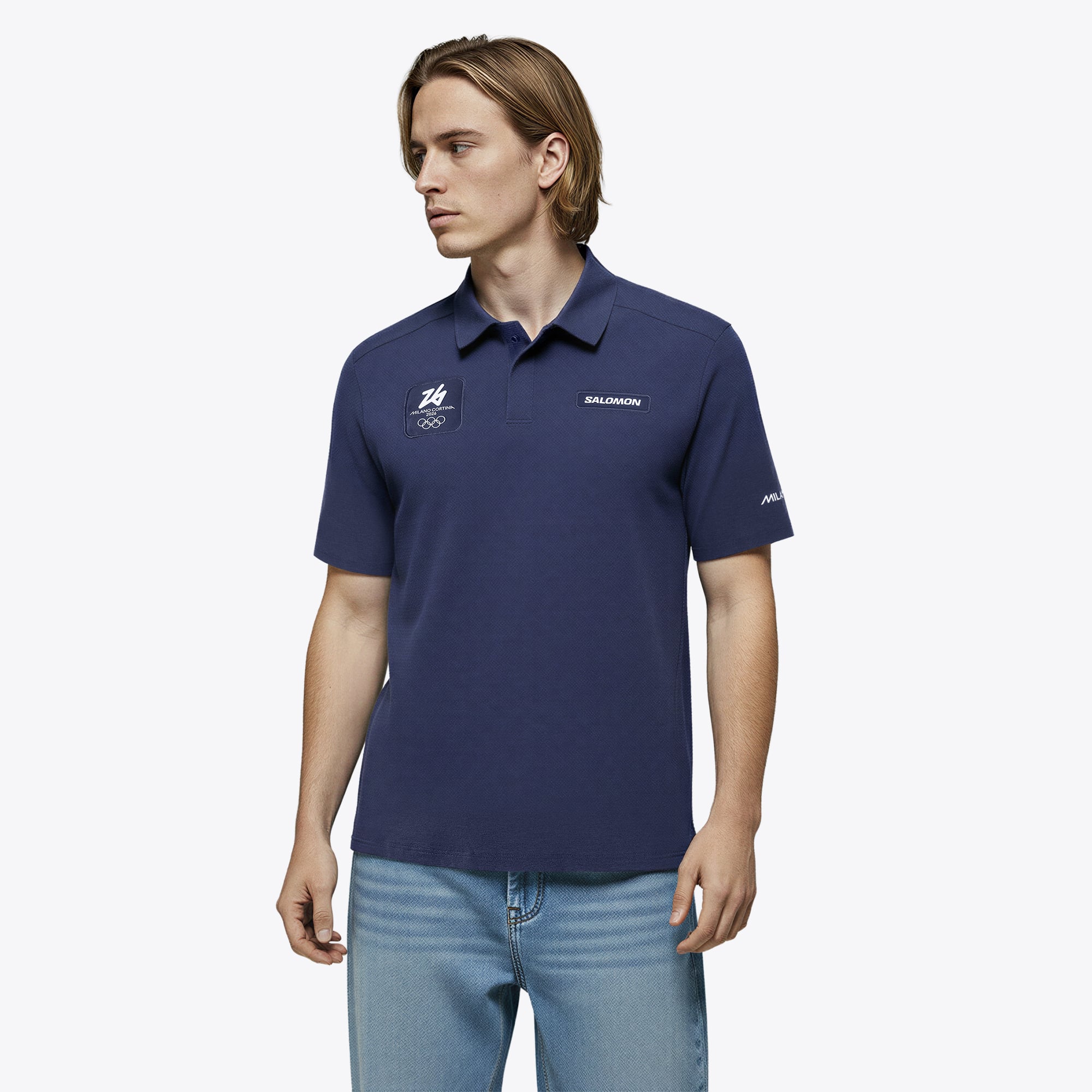 Milano Cortina 2026 Olympics Salomon Trackline Polo - Blu navy