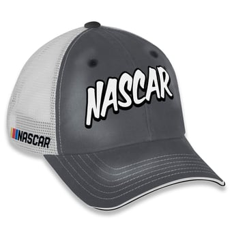 Women's Checkered Flag Sports Gray/White NASCAR Pit Box Adjustable Trucker Hat