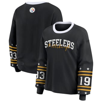 Women's WEAR by Erin Andrews Black Pittsburgh Steelers Sport Long-Sleeve T-Shirt
