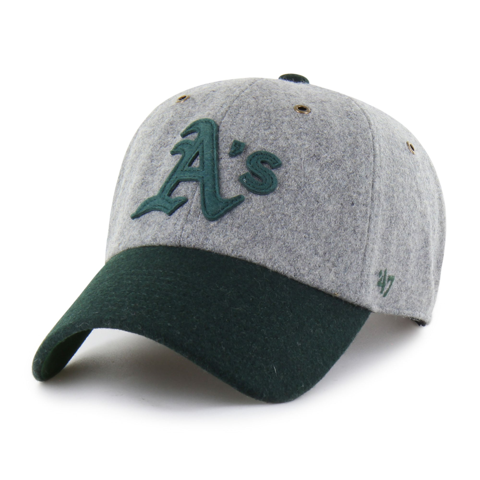 Men's '47  Gray/Green Athletics Golden Age Wool Clean Up Adjustable Hat