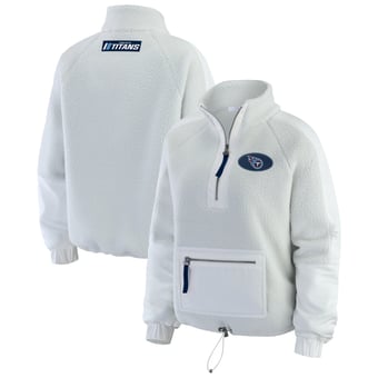 Women's WEAR by Erin Andrews White Tennessee Titans Polar Fleece Half-Zip Jacket
