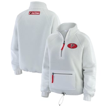Women's WEAR by Erin Andrews White Atlanta Falcons Polar Fleece Half-Zip Jacket