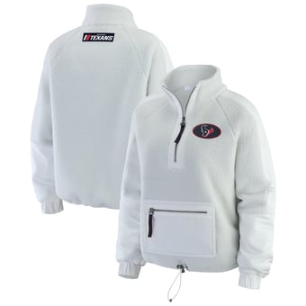 Women's WEAR by Erin Andrews White Houston Texans Polar Fleece Half-Zip Jacket