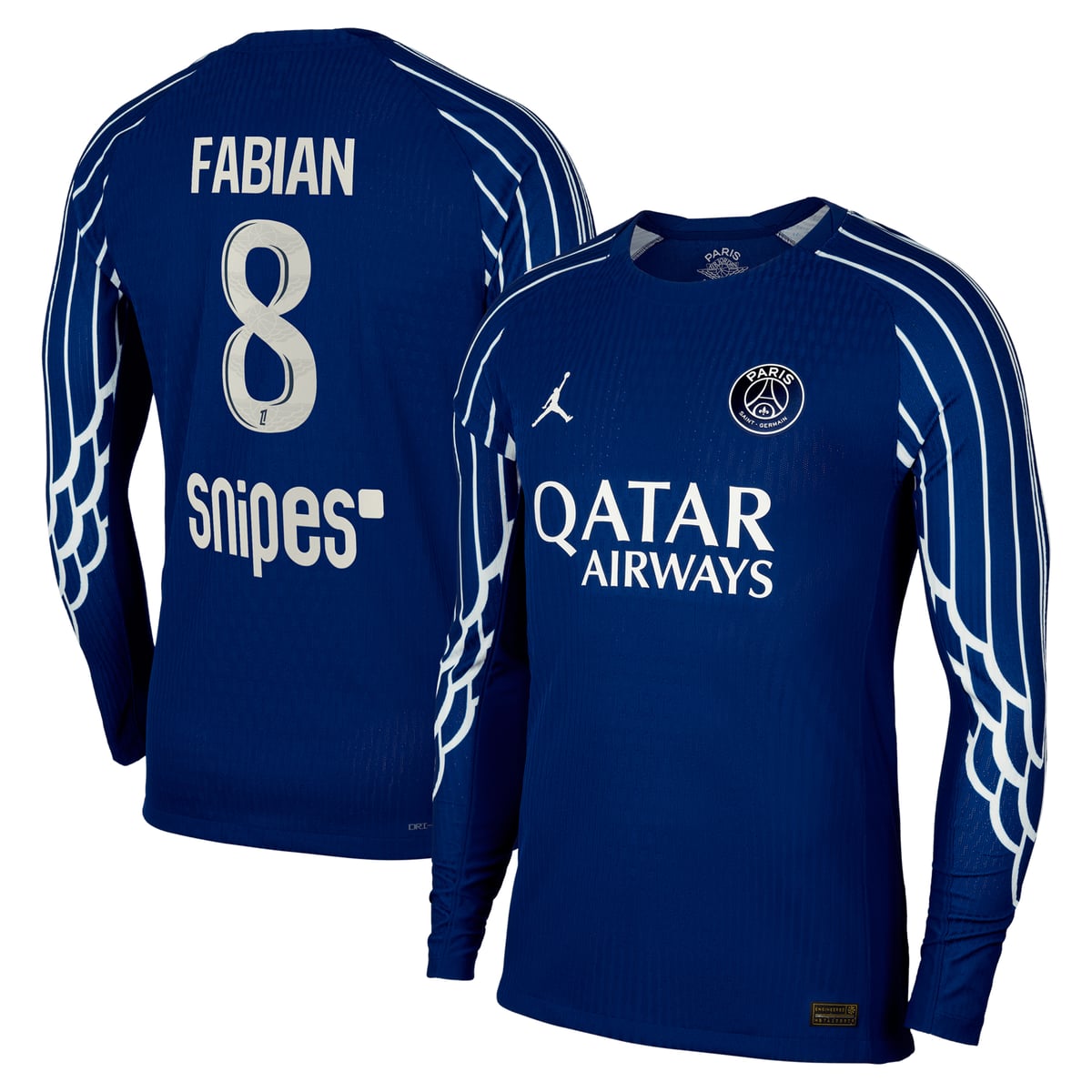 Maillot Fourth Match PSG Jordan Dri-FIT ADV 24/25 - Manches longues - Enfant avec flocage Fabian  8