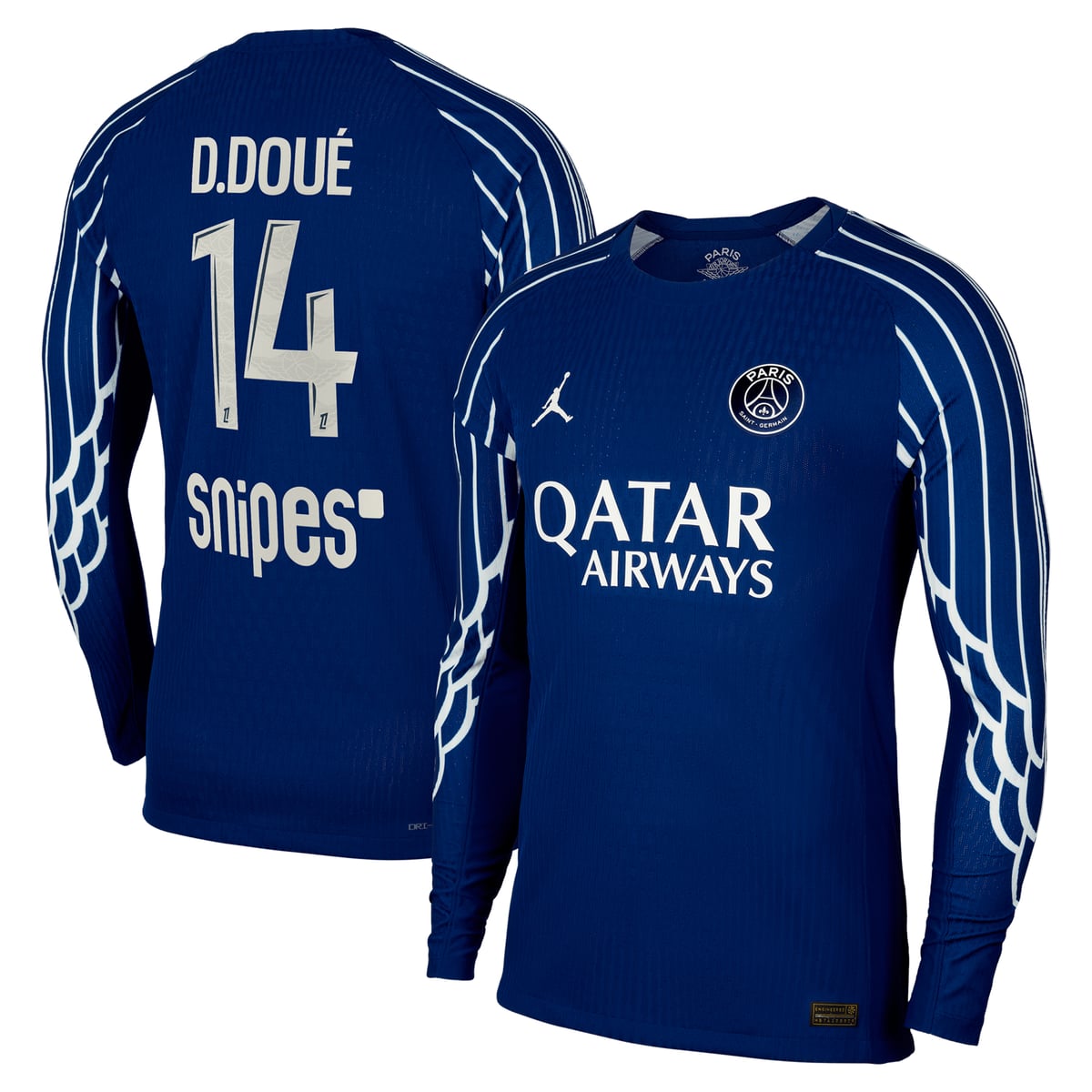 Maillot Fourth Match PSG Jordan Dri-FIT ADV 24/25 - Manches longues - Enfant avec flocage D.Doué 14