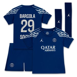 Tenue Fourth Stadium PSG Jordan 2024-25 - Jeune Enfant avec flocage Barcola 29, vue 2