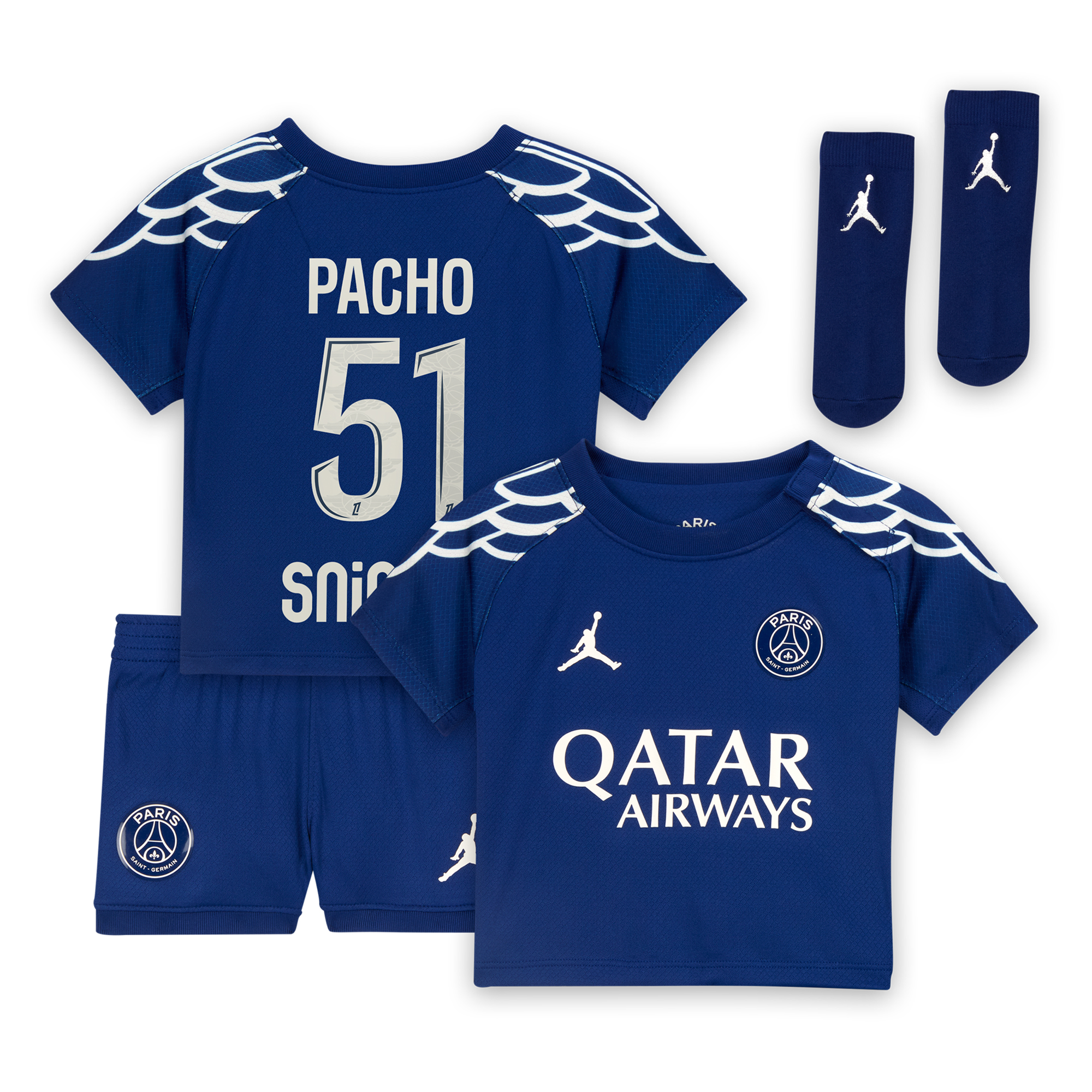 Tenue Fourth Stadium PSG Jordan 2024-25 - Bébé avec flocage Pacho 51