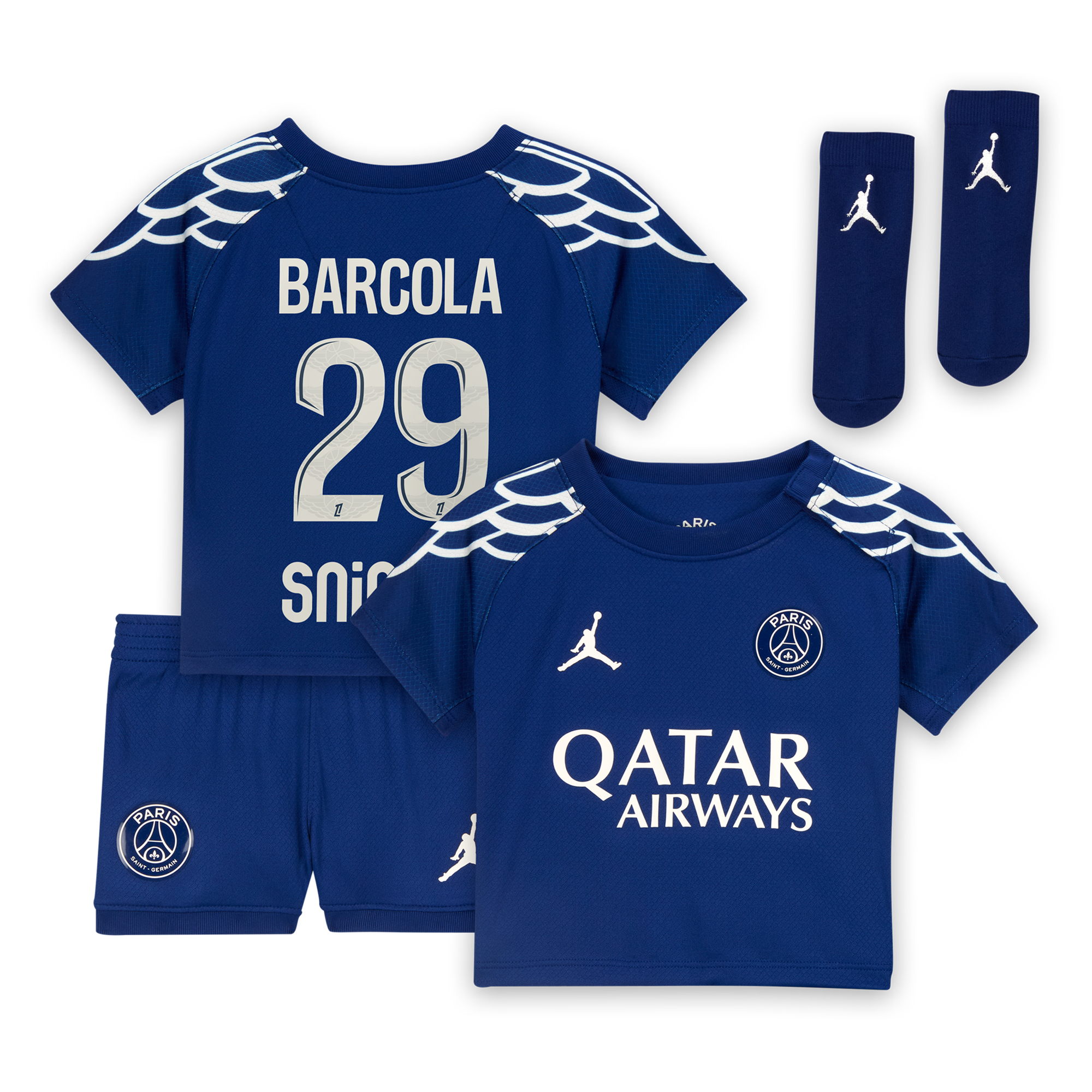 Tenue Fourth Stadium PSG Jordan 2024-25 - Bébé avec flocage Barcola 29