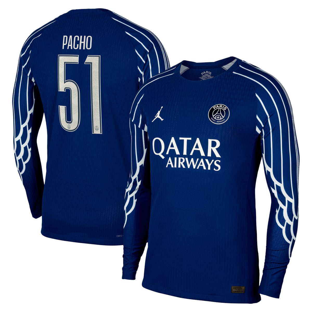 Maillot Fourth Match PSG Jordan Dri-FIT ADV 24/25 - Manches longues - Enfant - Flocage Coupe Pacho 51