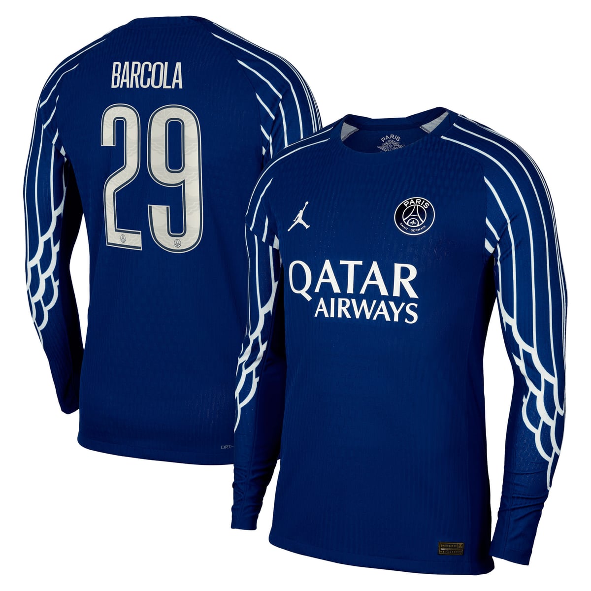 Maillot Fourth Match PSG Jordan Dri-FIT ADV 24/25 - Manches longues - Enfant - Flocage Coupe Barcola 29