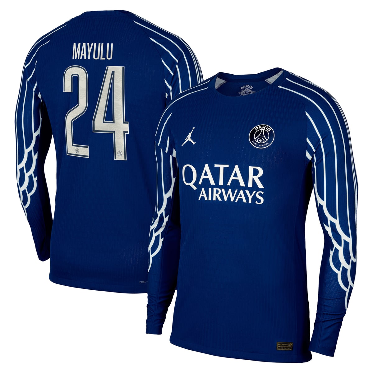 Maillot Fourth Match PSG Jordan Dri-FIT ADV 24/25 - Manches longues - Enfant - Flocage Coupe Mayulu 24