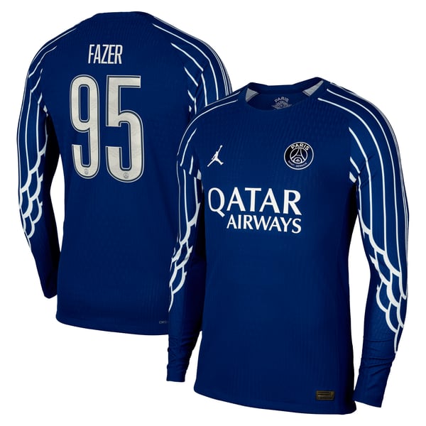 Maillot Fourth Match PSG Jordan Dri-FIT ADV 24/25 - Manches longues - Enfant avec flocage Fazer 95
