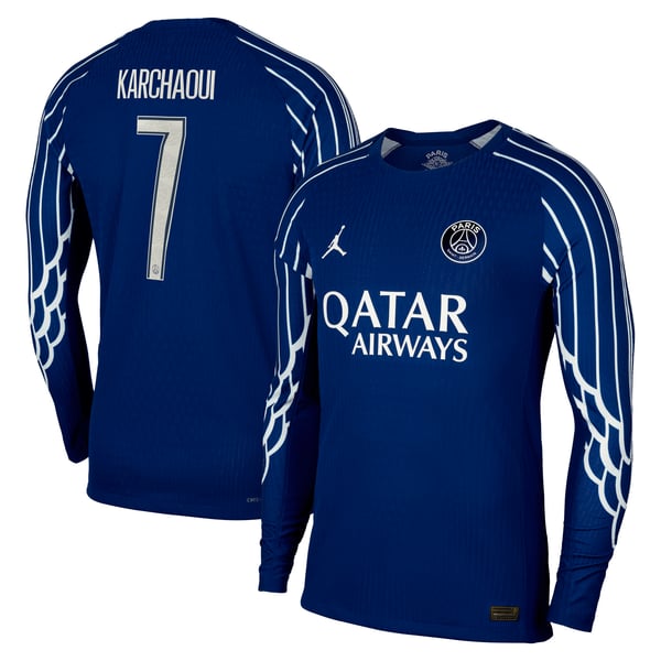 Maillot Fourth Match PSG Jordan Dri-FIT ADV 24/25 - Manches longues - Enfant avec flocage Karchaoui 7