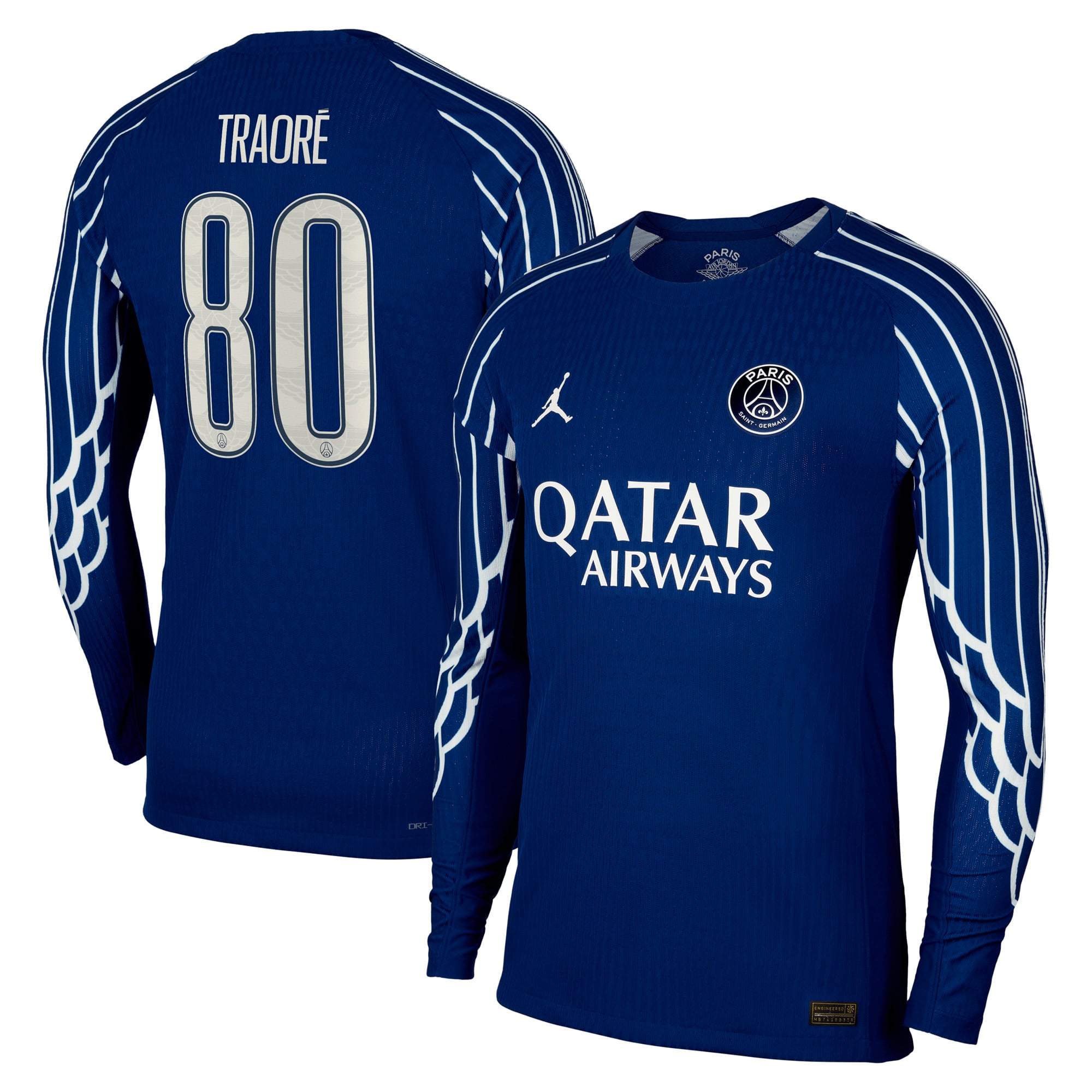 Maillot Fourth Match PSG Jordan Dri-FIT ADV 24/25 - Manches longues - Enfant avec flocage Traoré 80
