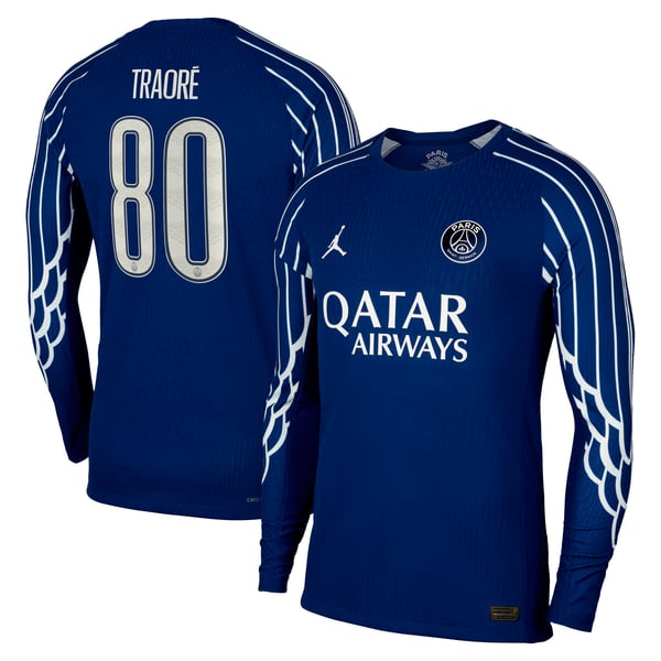 Maillot Fourth Match PSG Jordan Dri-FIT ADV 24/25 - Manches longues - Enfant avec flocage Traoré 80