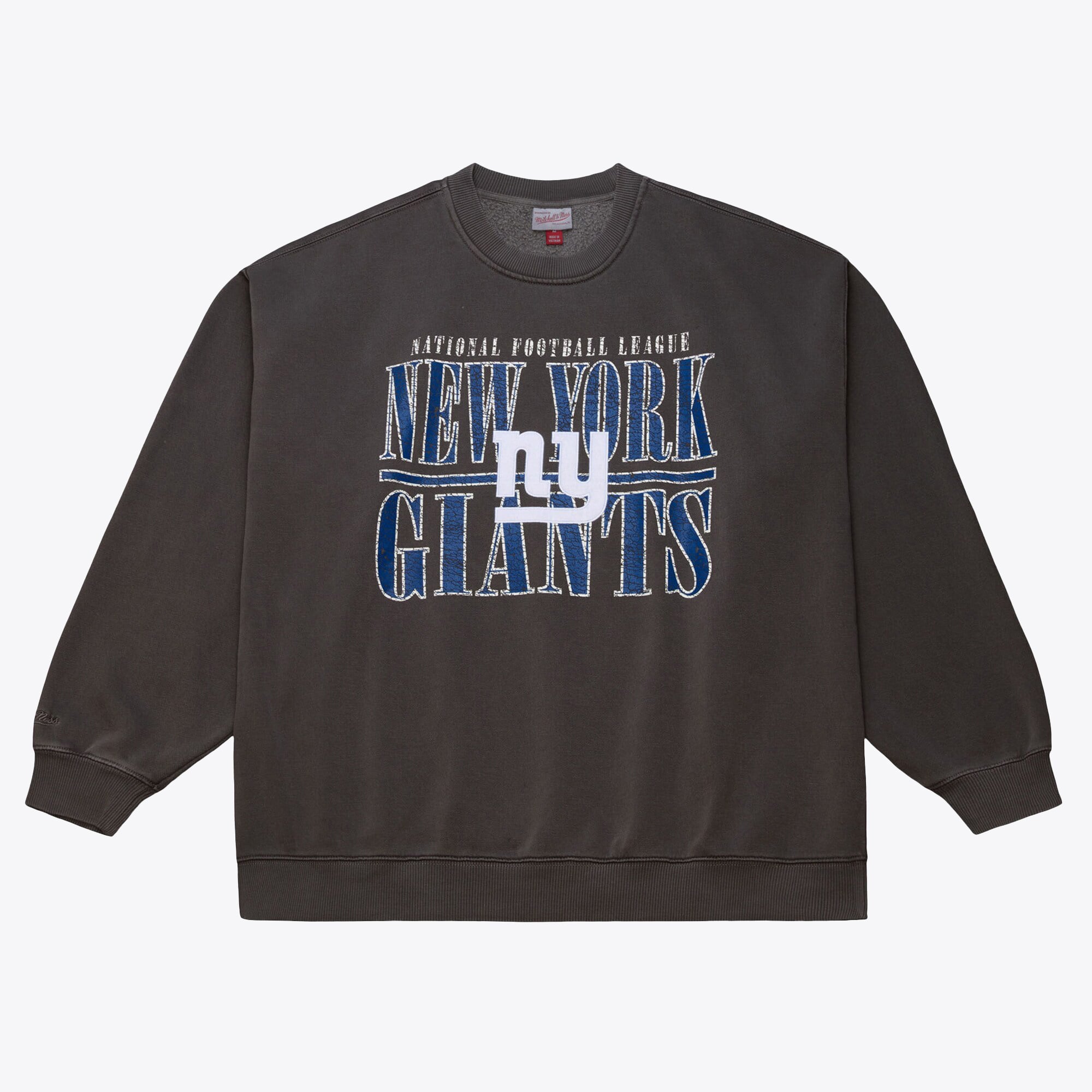 New York Giants Mitchell & Ness Downtown Fleece Crew - Black - Mens