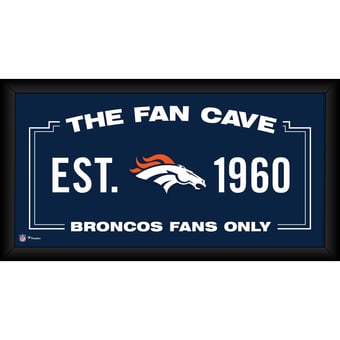Denver Broncos Framed 10" x 20" Fan Cave Collage