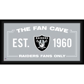 Las Vegas Raiders Framed 10" x 20" Fan Cave Collage