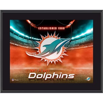 Miami Dolphins 10.5" x 13" Horizontal Team Logo Sublimated Plaque
