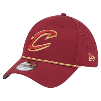 Men's New Era Wine Cleveland Cavaliers Featherweight Poly Rope Flex 39Thirty Hat